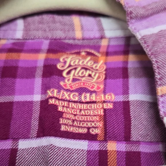 Purple and Pink Plaid Button-Up Shirt - Picture 2 of 5